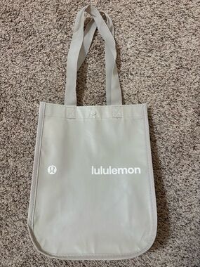 lululemon Light Beige Tote with White Logo